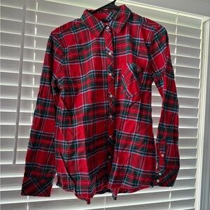 Vineyard Vines Red and Green Plaid Shirt